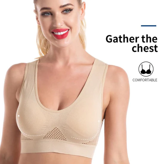 ??LAST DAY 50% OFF-Front Covered Wireless Breathable Support Plus Size T-Shirt Bra