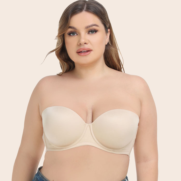 Front Coverage Full Support Non-Slip Convertible Bandeau Bra