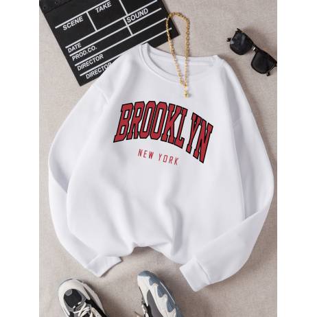 Letter Graphic Thermal Lined Sweatshirt