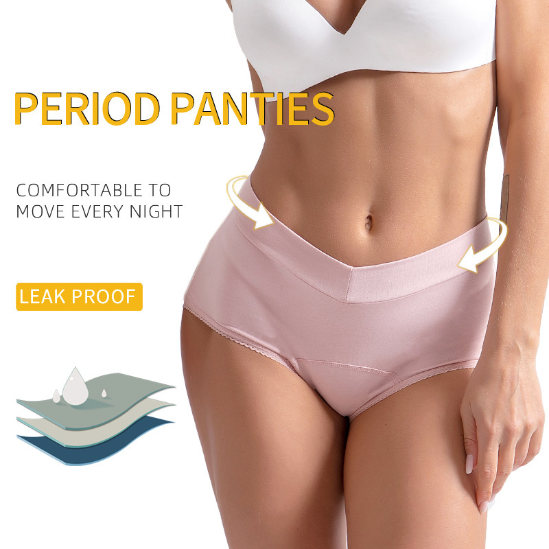 Women Leak Proof Protective High Waist Menstrual Period Panties - SLK1301