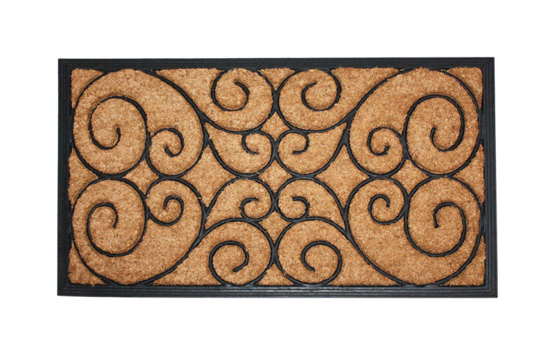 J & M Home Fashions 18 in. L X 30 in. W Black Floor Mat Helping our